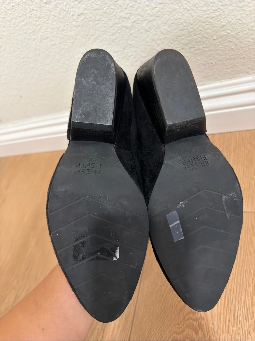 Eileen Fisher Lily Pump Black Suede D'Orsay Heels Size 8.5